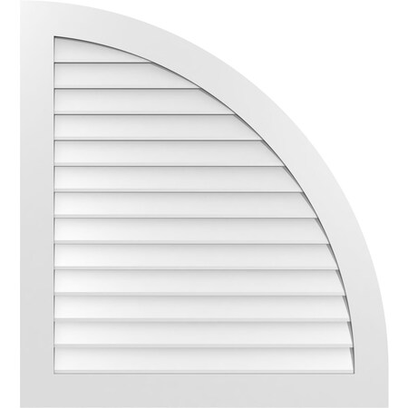 Ekena Millwork Quarter Round Top Right Surface Mount PVC Gable Vent w/ 3-1/2"W x 1"P Standard Frame, 38"W x 42"H GVPQR38X4201SN
